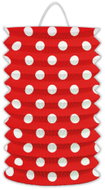 LUMA 15cm cylinder lantern – red dot, 2 pcs - Chinese Lantern