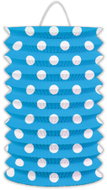 LUMA 15cm cylinder lantern – blue dot, 2 pcs - Chinese Lantern