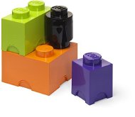 LEGO úložné boxy Multi-Pack 4 ks - fialová, černá, oranžová, zelená - Úložný box