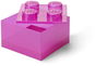 LEGO úložný box s víkem, třpytivě růžový - Úložný box