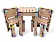 LiliDesign Stavebnice Li&Neli Stoleček a židličky pro panenky - Stavebnice