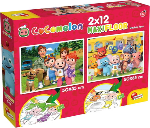 Lisciani Double-Sided MAXI Puzzle 2 × 12 Pieces Cocomelon (with colouring pages) - Jigsaw Puzzle - Main image