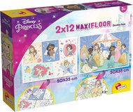 Lisciani Oboustranné puzzle MAXI 2 × 12 dílků Disney Princezny (s omalovánkami) - Jigsaw Puzzle