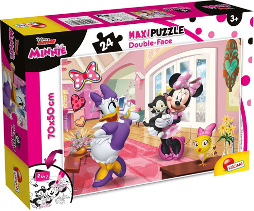 Lisciani Double-Sided MAXI 24-Piece Minnie Puzzle (with Colouring Page) - Jigsaw Puzzle - Main image