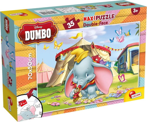 Lisciani Double-Sided MAXI Puzzle 35 pieces Dumbo (with colouring page) - Jigsaw Puzzle - Main image