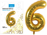 LUMA trading Foil balloon No. 6 gold, 101 cm - Helium Balloons