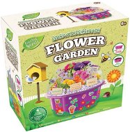 Kreativní sada Grow&decorate vypěstuj si květiny, 4 druhy sazenic, s doplňky, v PVC květináči, v krabičce - Kreativní sada