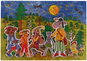 Puppet Marionetino Animals and robbers - Fairy tale for theatre - 6 puppets - Loutka