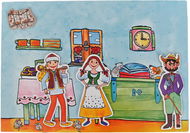 Marionetino Čert a Káča - Pohádka k divadlu - 3 loutky - Loutka