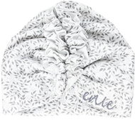 Turban - dětská čepice 6-9m Grey Leaves - Čepice pro miminko