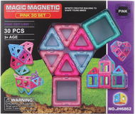 Lamps Magnetická stavebnice 30 ks růžová - Stavebnice