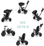 QPLAY Premium Black 6 in 1 up to 6 years old - Tricycle