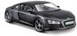 Maisto Audi R8, matne čierne - Kovový model