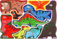 Puzzle Teddies Táblás puzzle - Dinoszauruszok - Puzzle