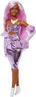 Barbie deluxe modelka s metalickými šaty - Panenka