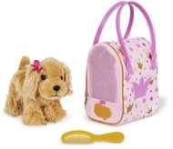 Brown dog in handbag Pink Crown Glam Bag - Soft Toy