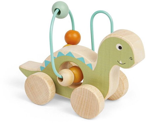 Bigjigs Toys Diplodocus on wheels with beads - Motor Activity Maze - Main image