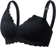 Momcozy YN46 Seamless Support Floral Bra Black L - Kojicí podprsenka
