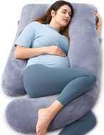 Momcozy U Shaped Pillow Velvet Dark Grey - Nursing Pillow