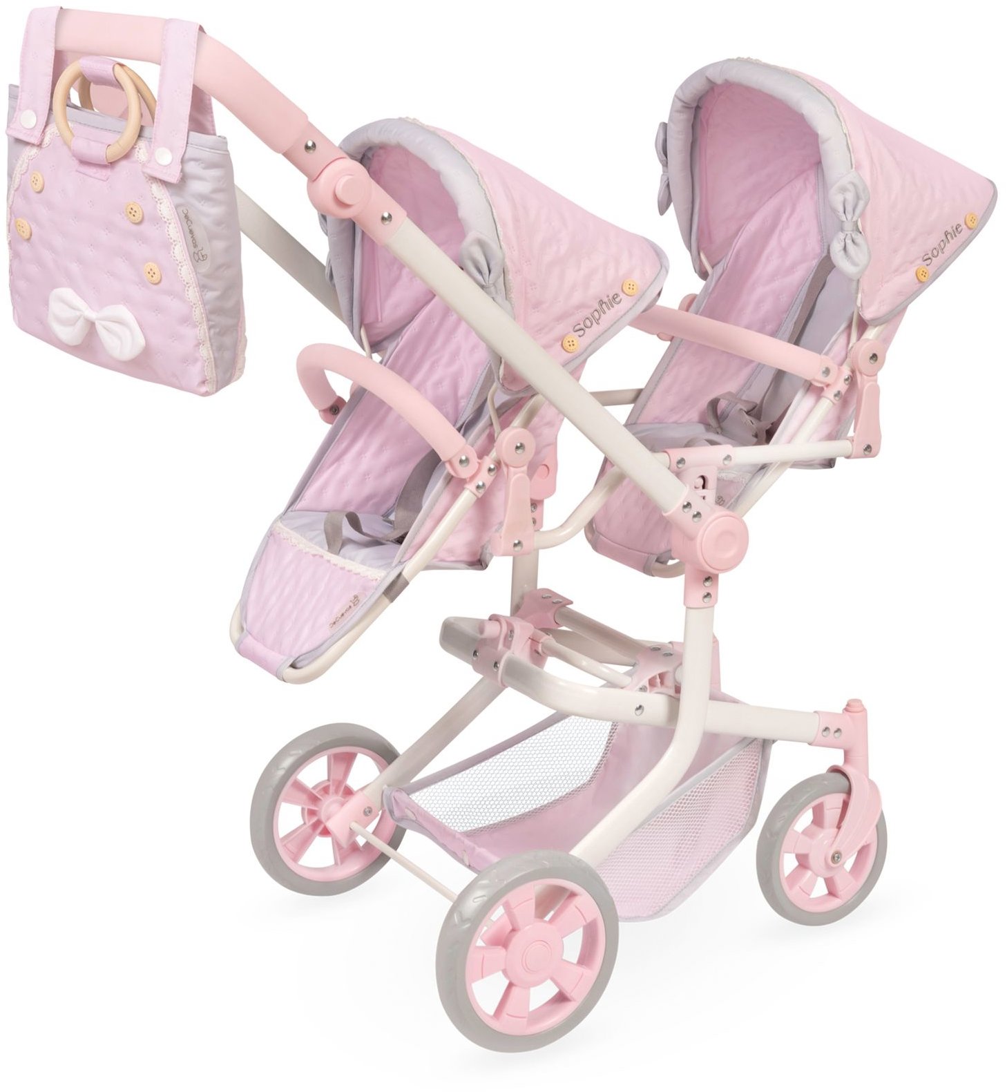 DeCuevas 90875 Sophie 2025 összecsukható ikerbabakocsi + táska - 91 cm