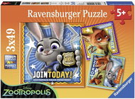 Ravensburger 120041375 Zootropolis: City of Animals 3 × 49 pieces - Jigsaw Puzzle