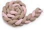 T-tomi Pletený mantinel 220 cm, pink + mocca - Crib Bumper