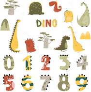 Sipo Wall Stickers Dino Numbers - Self-Adhesive Decoration