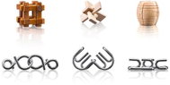 Popular Set metal - wood 6 pcs - Brain Teaser
