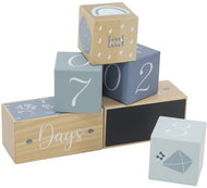 Label Label Milestone Cubes Blue - Wooden Blocks