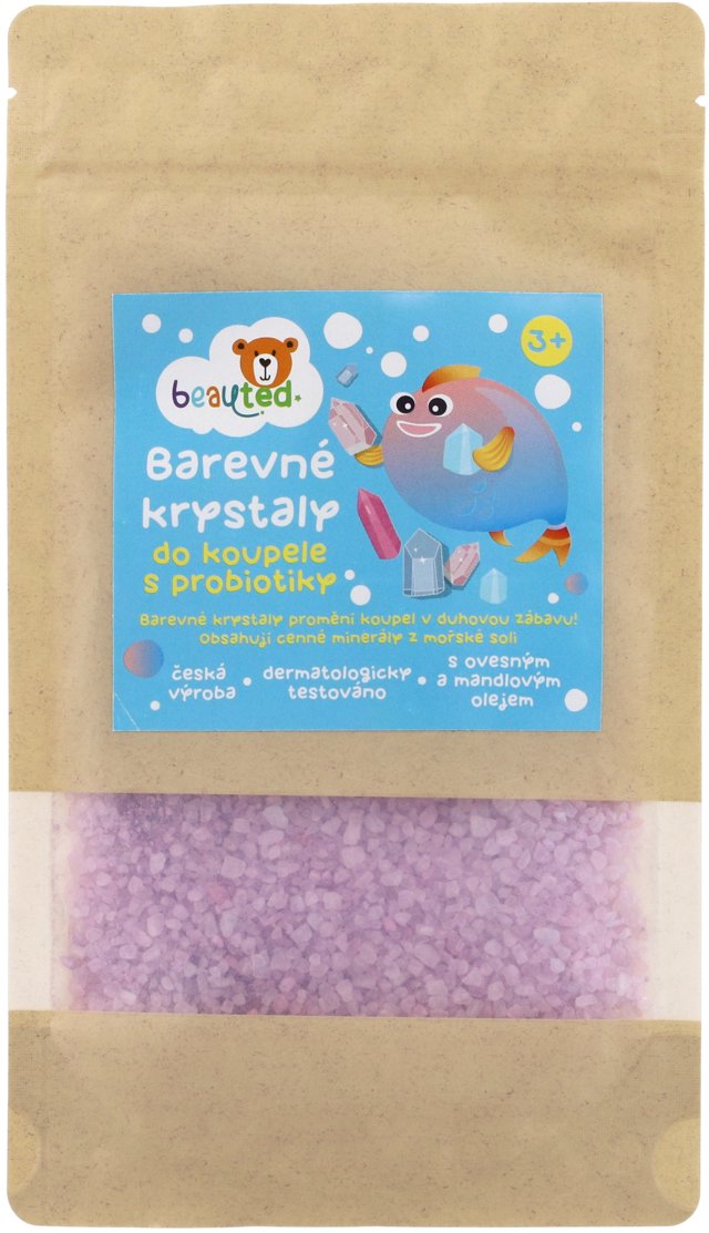 beauted Coloured bath crystals with probiotics