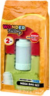 Wonder Factory Non-drying sand and modelling clay in bag - red, lime and blue - Kinetic Sand