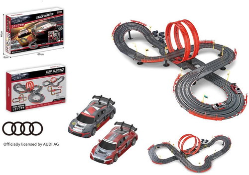 Made Audi 2in1 with licence and USB power supply 790 cm - Slot Car Track - Main image