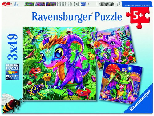 Ravensburger 120043010 Dráčatká objavujú prírodu 3× 49 dielikov - Puzzle - Hlavný obrázok
