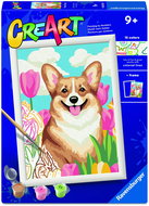 Ravensburger 120232582 CreArt Silk Corgi - Painting by Numbers