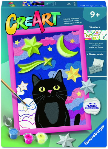 Ravensburger 120232667 CreArt Black cat with plaster mould - Painting by Numbers - Main image