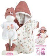 Llorens M636-50 outfit for a New Born baby, size 35-36 cm, with accessories - Toy Doll Dress
