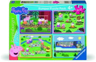 Ravensburger 120043850 Prasátko Peppa: Sláva nazdar výletu 4 × 42 dílků - Jigsaw Puzzle