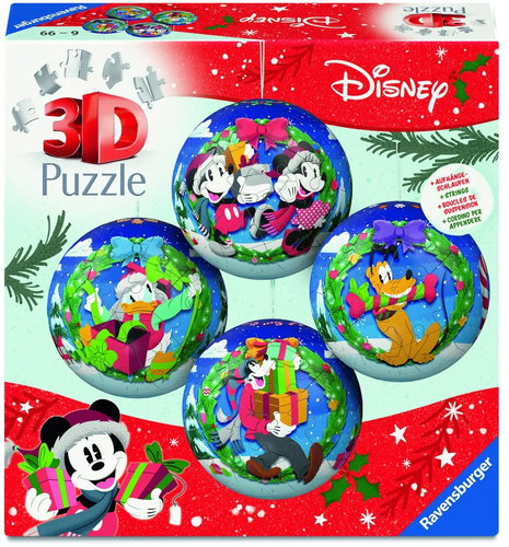 Ravensburger 120080886 Puzzle ozdoby Disney Vánoce, sada 4 × 54 dílků - 3D Puzzle - Main image
