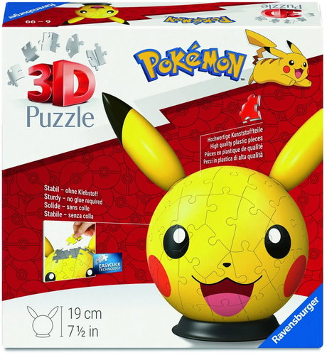 Ravensburger 120080763 Pokémon Puzzle-Ball mit Ohren - 3D Puzzle - Hauptbild