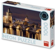 Dino Noční Karlův most neon  travel - Jigsaw Puzzle