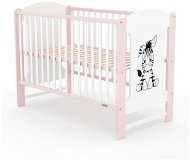 Detská postieľka New Baby Elsa Zebra bielo-ružová - Dětská postýlka