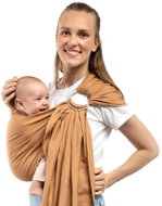 Boba Ring Sling Lněný kroužkový šátek a nosič (32 – 16 kg) hnědý - Baby carrier wrap
