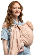 Boba Ring Sling Lněný kroužkový šátek a nosič (32 – 16 kg) pudrově růžový - Baby carrier wrap