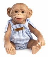 Guca 10305-2 Reborn Opička – realistická opička miminko s celovinylovým tělem – 25 cm - Doll