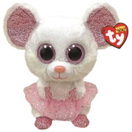 TY Boos Nina, 24 cm, bílá myška baletka - Soft Toy