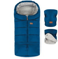 Stroller Footmuff Petite&Mars Set zimní fusak Jibot 3v1 + rukavice na kočárek Jasie Ocean Blue - Fusak do kočárku