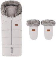 PETITE&MARS Set zimní fusak Arctic 4v1 + rukavice na kočárek Fjora Champagne Shower - Stroller Footmuff