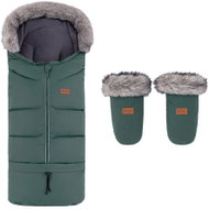 PETITE&MARS Set zimní fusak Arctic 4v1 + rukavice na kočárek Fjora Khaki - Stroller Footmuff