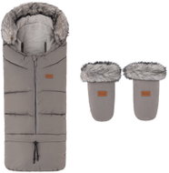 PETITE&MARS Set zimní fusak Arctic 4v1 + rukavice na kočárek Fjora Mocha Mousse - Stroller Footmuff