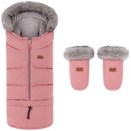PETITE&MARS Set zimní fusak Arctic 4v1 + rukavice na kočárek Fjora Old Rose - Stroller Footmuff